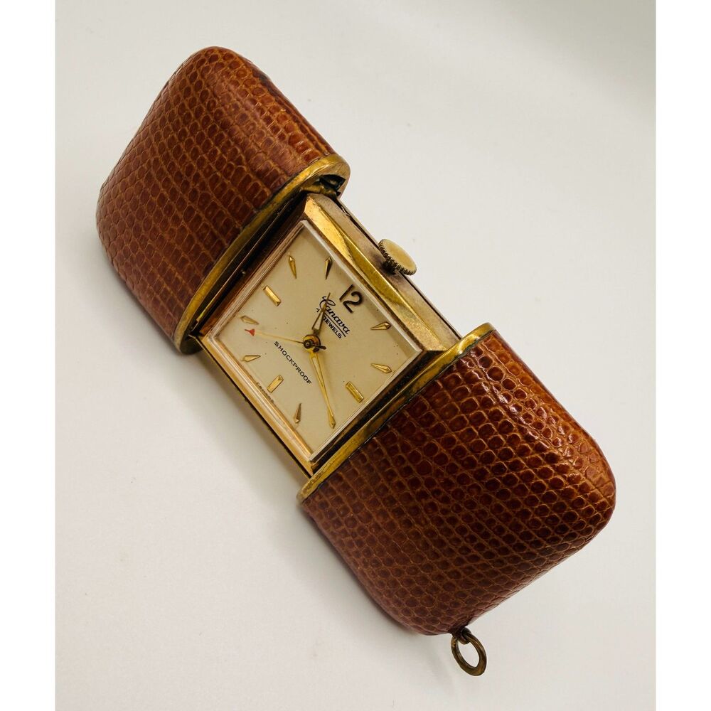 Vintage Canava Purse/Travel watch - Leather sliding Case